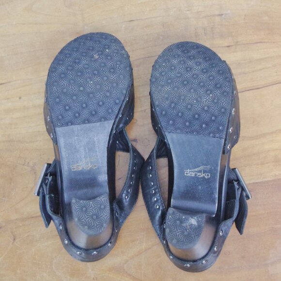 Dansko Ripley Studded Black Leather Mule Clogs EU 37 - Picture 4 of 8